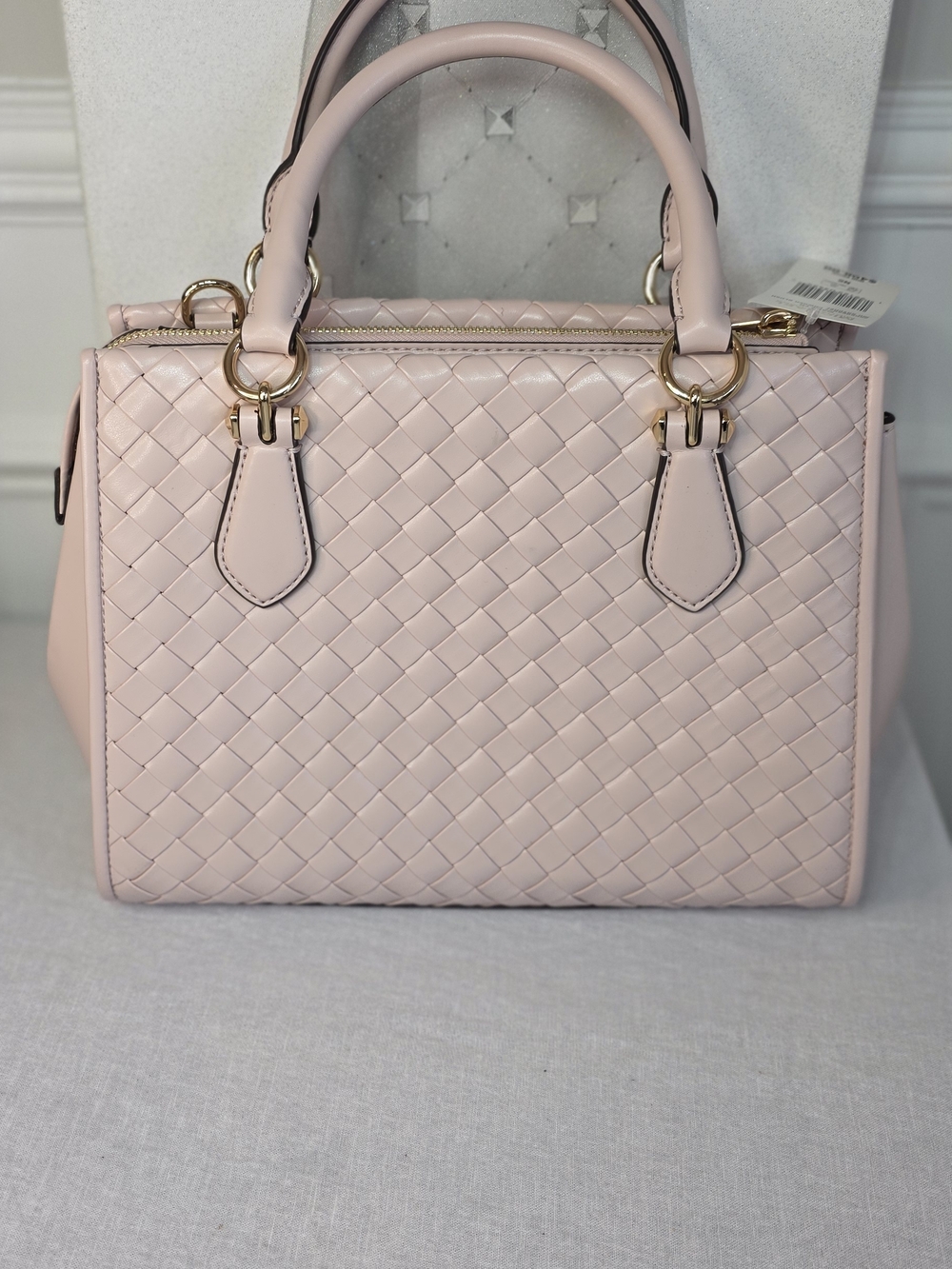 Michael Kors Blush Pink Woven Leather Satchel - Picture 6 of 8